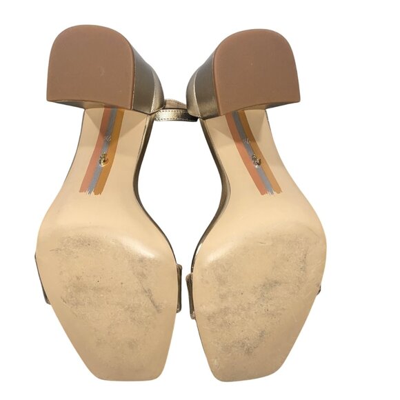Sam Edelman gold Metallic Block Heel Sandals shoes women’s 7.5 event party - Picture 7 of 11